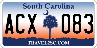 SC license plate ACX083