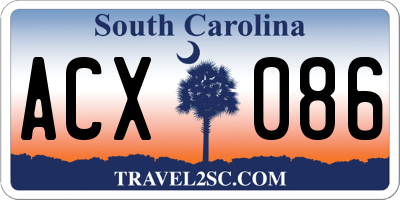 SC license plate ACX086