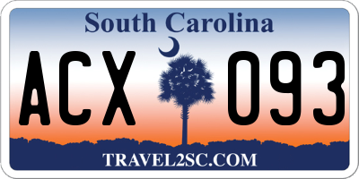 SC license plate ACX093