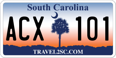 SC license plate ACX101