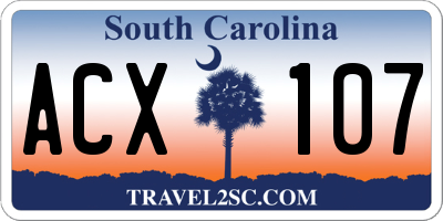 SC license plate ACX107