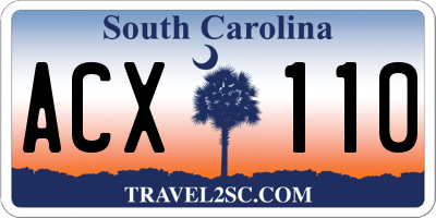 SC license plate ACX110
