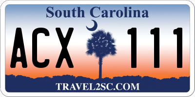 SC license plate ACX111