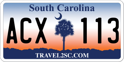 SC license plate ACX113