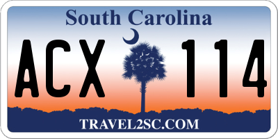 SC license plate ACX114