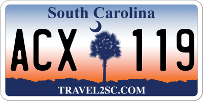 SC license plate ACX119
