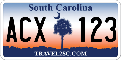 SC license plate ACX123