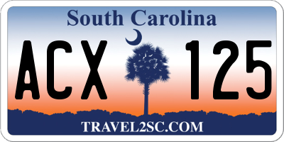SC license plate ACX125