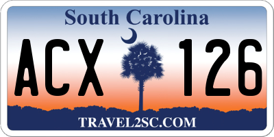 SC license plate ACX126