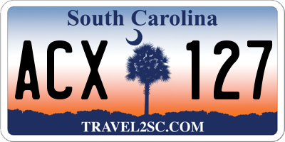 SC license plate ACX127