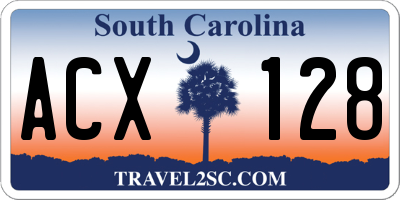 SC license plate ACX128