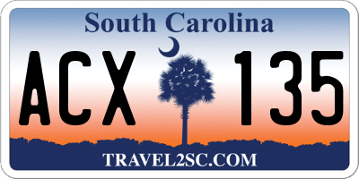 SC license plate ACX135