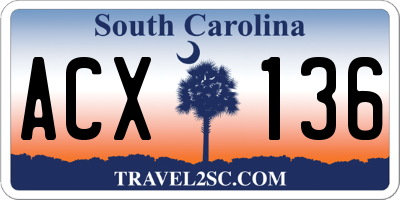 SC license plate ACX136