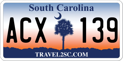 SC license plate ACX139