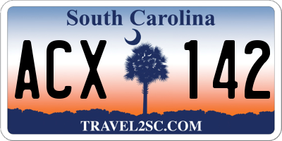 SC license plate ACX142