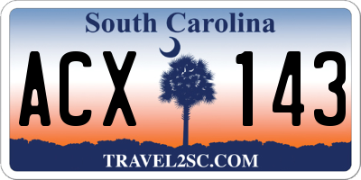 SC license plate ACX143