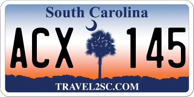 SC license plate ACX145