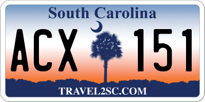 SC license plate ACX151