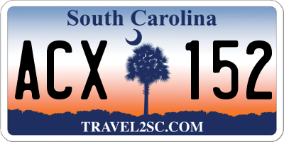 SC license plate ACX152