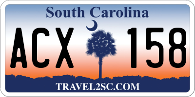 SC license plate ACX158