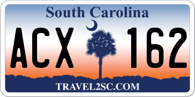SC license plate ACX162
