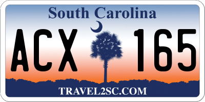 SC license plate ACX165