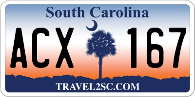 SC license plate ACX167