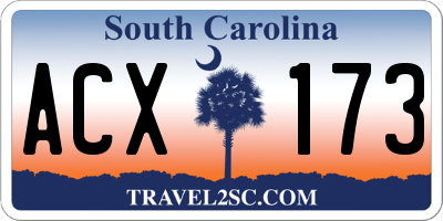 SC license plate ACX173