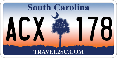SC license plate ACX178