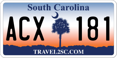 SC license plate ACX181