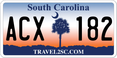SC license plate ACX182