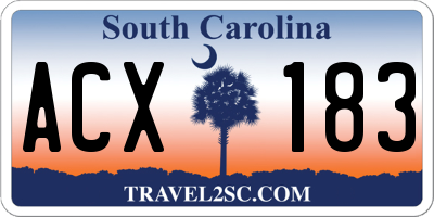 SC license plate ACX183