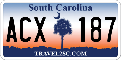SC license plate ACX187