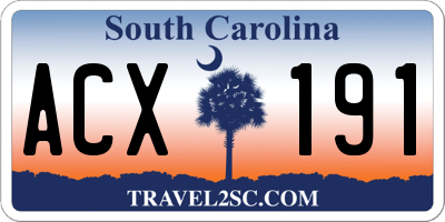 SC license plate ACX191