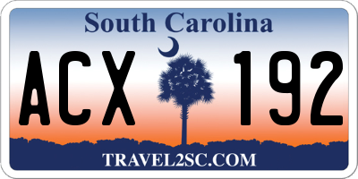 SC license plate ACX192