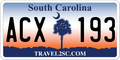 SC license plate ACX193