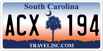 SC license plate ACX194