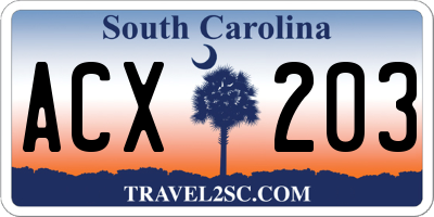 SC license plate ACX203