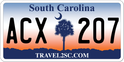 SC license plate ACX207