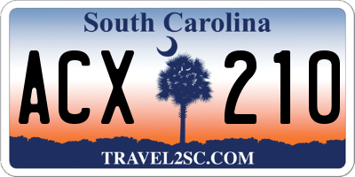 SC license plate ACX210