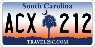 SC license plate ACX212