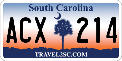 SC license plate ACX214