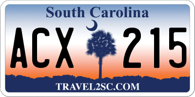 SC license plate ACX215