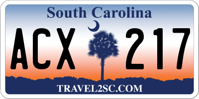 SC license plate ACX217