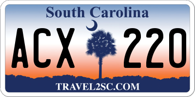 SC license plate ACX220