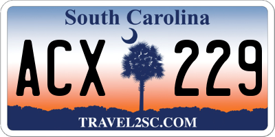 SC license plate ACX229