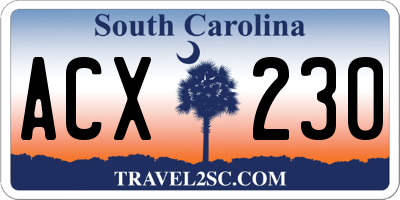 SC license plate ACX230