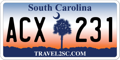 SC license plate ACX231