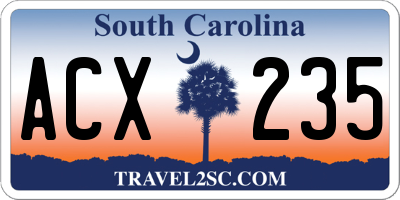 SC license plate ACX235