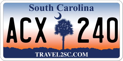 SC license plate ACX240